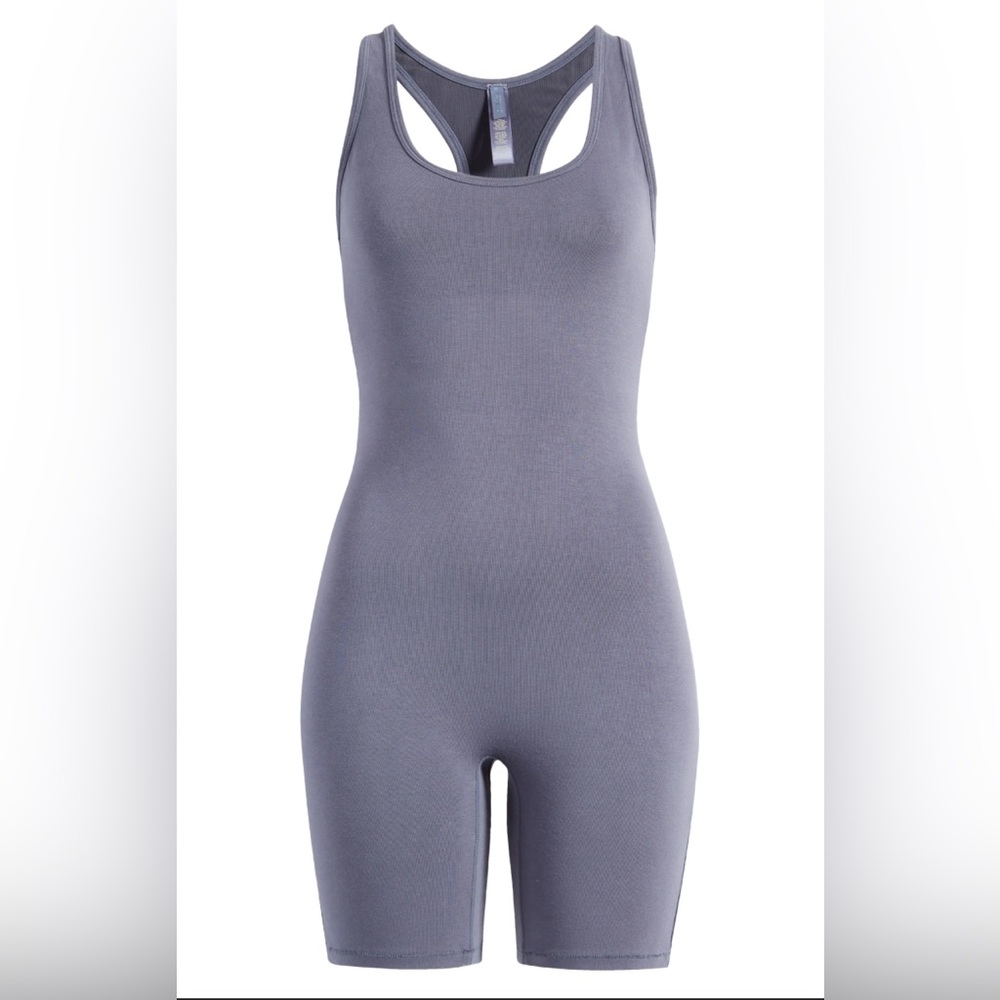 SKIMS Steel Blue Outdoor Mid Thigh Onesie